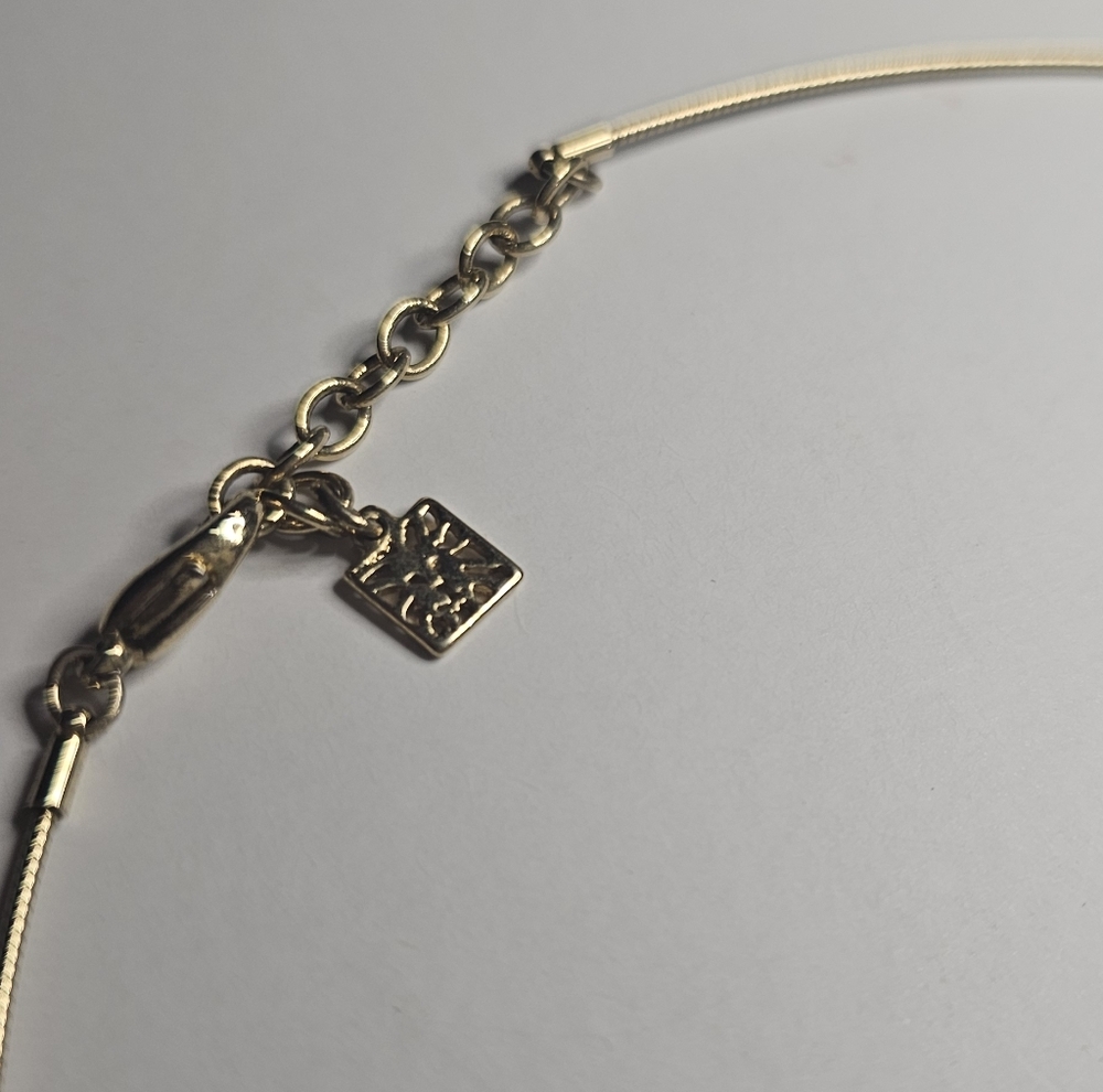 Ann Klein Gold and Black Square Pendant Necklace - Picture 2 of 3